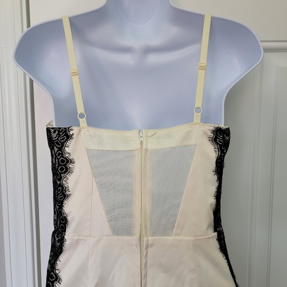 Guess Sleeveless Bra Top Ivory Black Lace Mesh Back Cocktail Special Occasion 7 - Picture 6 of 15
